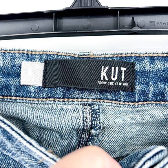 Kut From the Kloth Womens Reese Straight Leg Ankle Jeans Size 8 Raw Hem Blue NWT - Picture 9 of 11